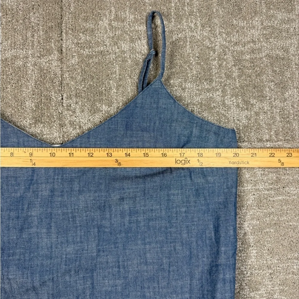J. Crew Womens Blue Chambray Camp Tank Top Lined Womens Size 12